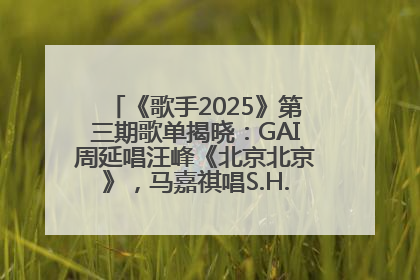《歌手2025》第三期歌单揭晓：GAI周延唱汪峰《北京北京》，马嘉祺唱S.H.E《你曾是少年》