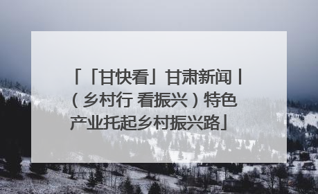 「甘快看」甘肃新闻丨（乡村行 看振兴）特色产业托起乡村振兴路