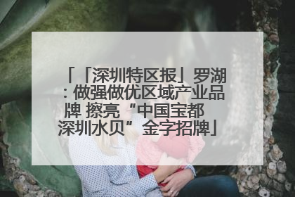 「深圳特区报」罗湖：做强做优区域产业品牌 擦亮“中国宝都 深圳水贝”金字招牌