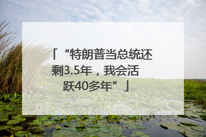 “特朗普当总统还剩3.5年，我会活跃40多年”