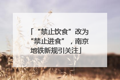 “禁止饮食”改为“禁止进食”，南京地铁新规引关注