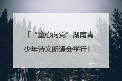 “童心向党”湖南青少年诗文朗诵会举行