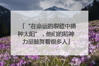 “在命运的裂缝中播种太阳”，他们的精神力量鼓舞着很多人