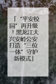 “平安校园”再升级！黑龙江大兴安岭公安打造“三位一体”守护新模式