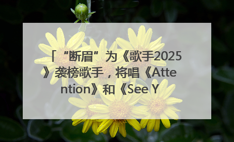 “断眉”为《歌手2025》袭榜歌手，将唱《Attention》和《See You Again》