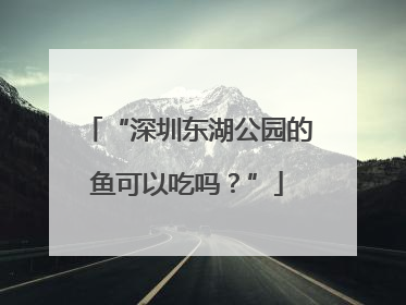 “深圳东湖公园的鱼可以吃吗？”