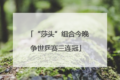 “莎头”组合今晚争世乒赛三连冠