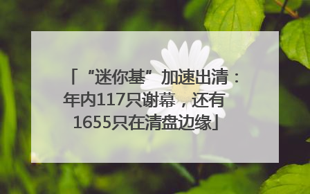 “迷你基”加速出清：年内117只谢幕，还有1655只在清盘边缘
