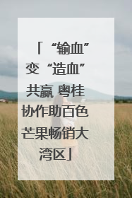 “输血”变“造血”共赢 粤桂协作助百色芒果畅销大湾区