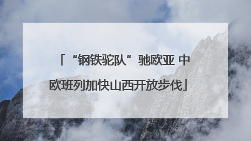 “钢铁驼队”驰欧亚 中欧班列加快山西开放步伐