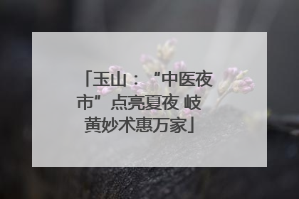玉山：“中医夜市”点亮夏夜 岐黄妙术惠万家