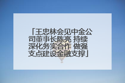 王忠林会见中金公司董事长陈亮 持续深化务实合作 做强支点建设金融支撑