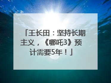 王长田：坚持长期主义，《哪吒3》预计需要5年！
