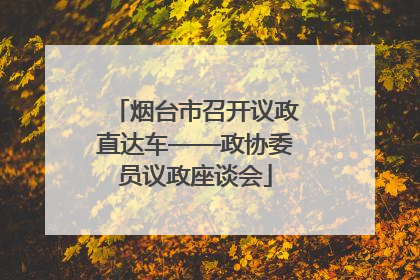 烟台市召开议政直达车——政协委员议政座谈会