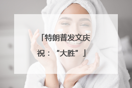 特朗普发文庆祝：“大胜”
