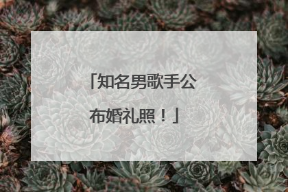 知名男歌手公布婚礼照！