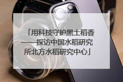 用科技守护黑土稻香——探访中国水稻研究所北方水稻研究中心