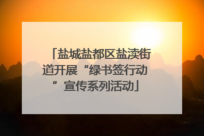 盐城盐都区盐渎街道开展“绿书签行动”宣传系列活动
