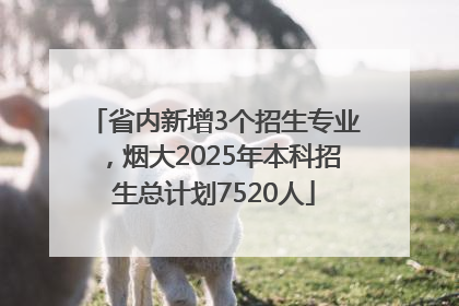 省内新增3个招生专业，烟大2025年本科招生总计划7520人