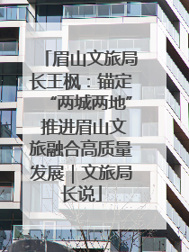 眉山文旅局长王枫：锚定“两城两地” 推进眉山文旅融合高质量发展｜文旅局长说