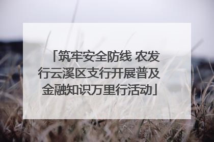 筑牢安全防线 农发行云溪区支行开展普及金融知识万里行活动