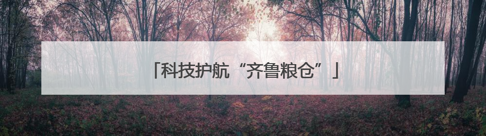 科技护航“齐鲁粮仓”