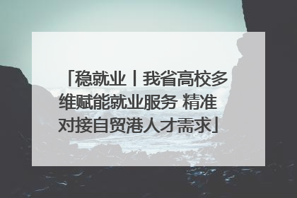 稳就业丨我省高校多维赋能就业服务 精准对接自贸港人才需求
