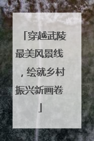 穿越武陵最美风景线，绘就乡村振兴新画卷