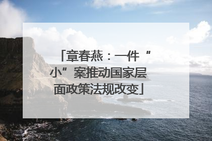 章春燕：一件“小”案推动国家层面政策法规改变