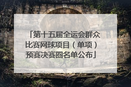 第十五届全运会群众比赛网球项目（单项）预赛决赛圈名单公布