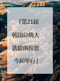 第21届韩国总统大选提前投票今起举行