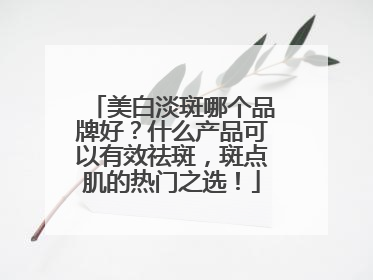 美白淡斑哪个品牌好？什么产品可以有效祛斑，斑点肌的热门之选！