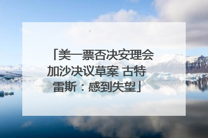 美一票否决安理会加沙决议草案 古特雷斯：感到失望