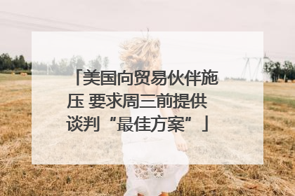 美国向贸易伙伴施压 要求周三前提供谈判“最佳方案”