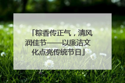 粽香传正气，清风润佳节——以廉洁文化点亮传统节日