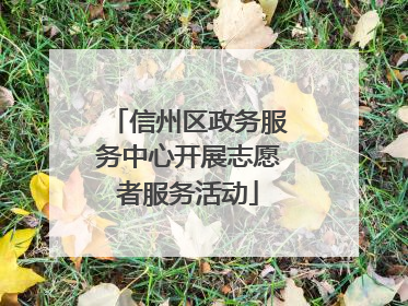 信州区政务服务中心开展志愿者服务活动
