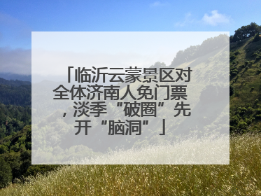 临沂云蒙景区对全体济南人免门票，淡季“破圈”先开“脑洞”