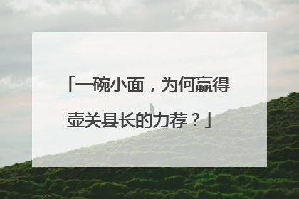 一碗小面，为何赢得壶关县长的力荐？