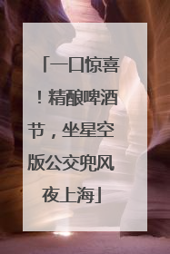 一口惊喜！精酿啤酒节，坐星空版公交兜风夜上海