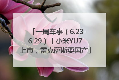 一周车事（6.23-6.29）丨小米YU7上市，雷克萨斯要国产