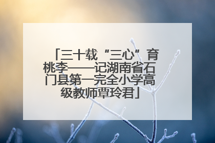 三十载“三心”育桃李——记湖南省石门县第一完全小学高级教师覃玲君