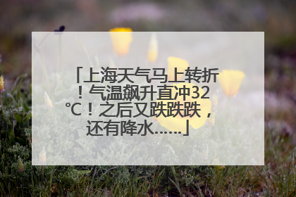 上海天气马上转折！气温飙升直冲32℃！之后又跌跌跌，还有降水……
