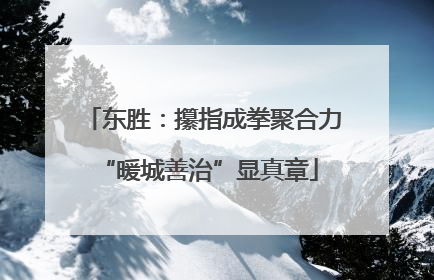 东胜：攥指成拳聚合力 “暖城善治”显真章