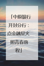 中原银行开封分行：点金融星火 照青春前程