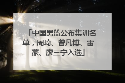 中国男篮公布集训名单，周琦、曾凡博、雷蒙、廖三宁入选