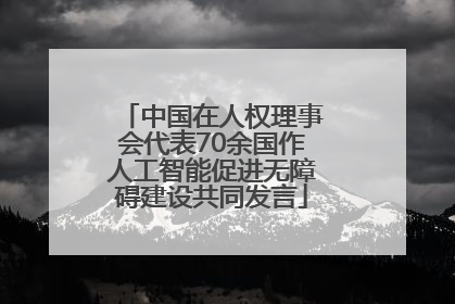 中国在人权理事会代表70余国作人工智能促进无障碍建设共同发言