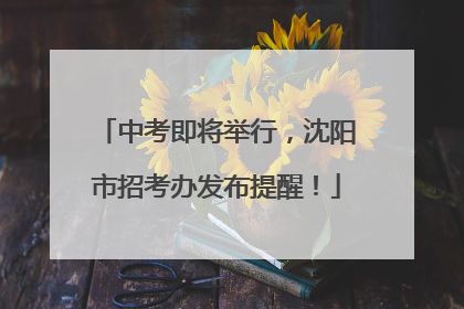 中考即将举行，沈阳市招考办发布提醒！