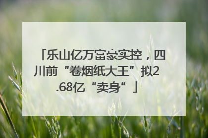 乐山亿万富豪实控，四川前“卷烟纸大王”拟2.68亿“卖身”