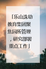 乐山洙幼教育集团聚焦园所管理，研究部署重点工作