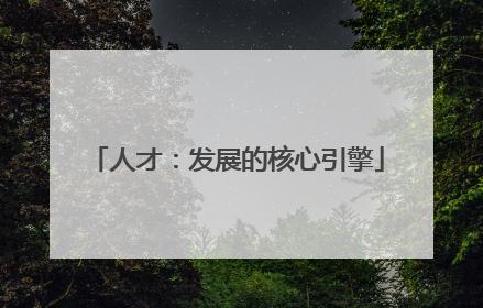 人才：发展的核心引擎